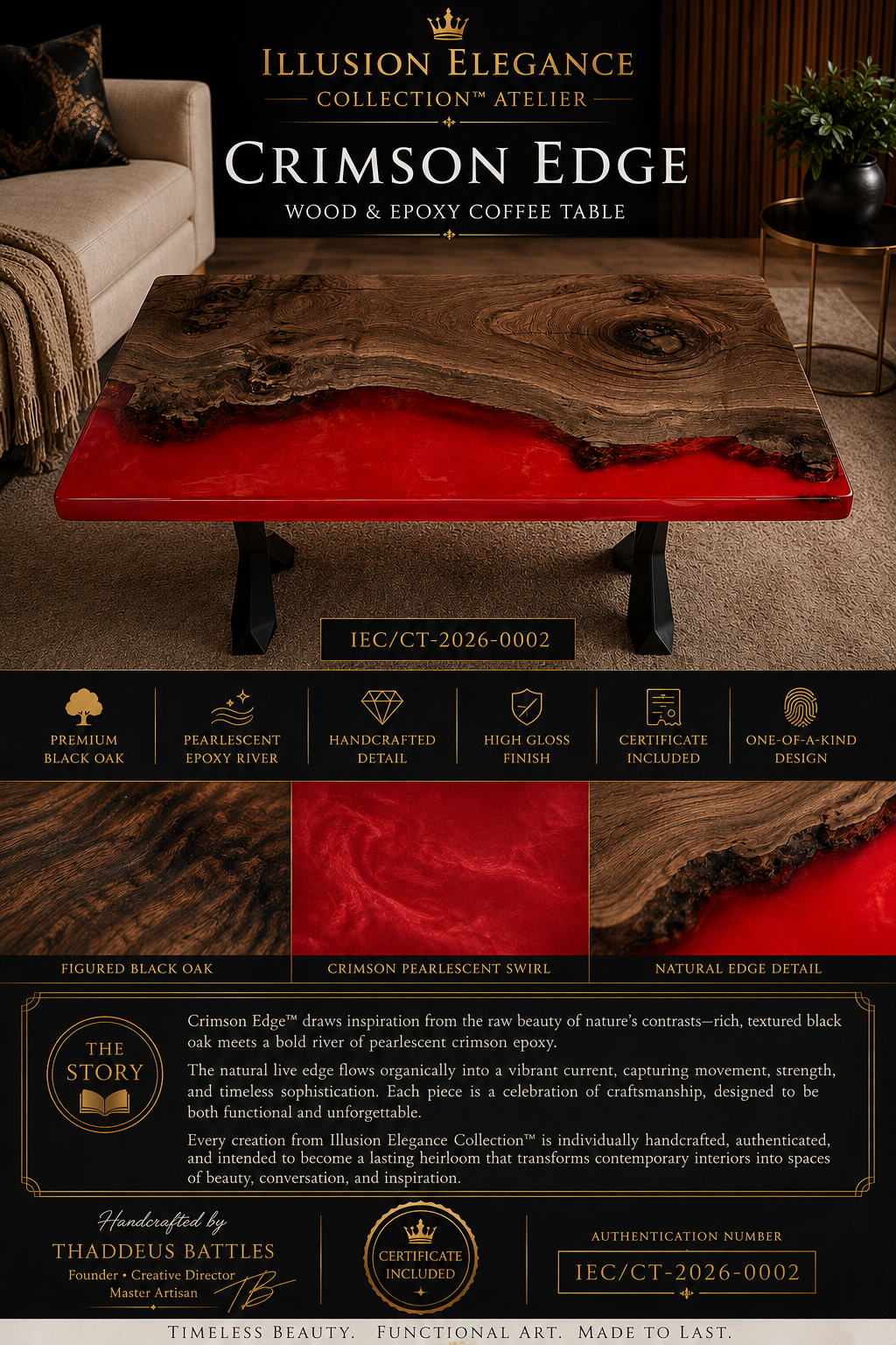 Crimson Edge Coffee Table IEC/CT-2026-0002