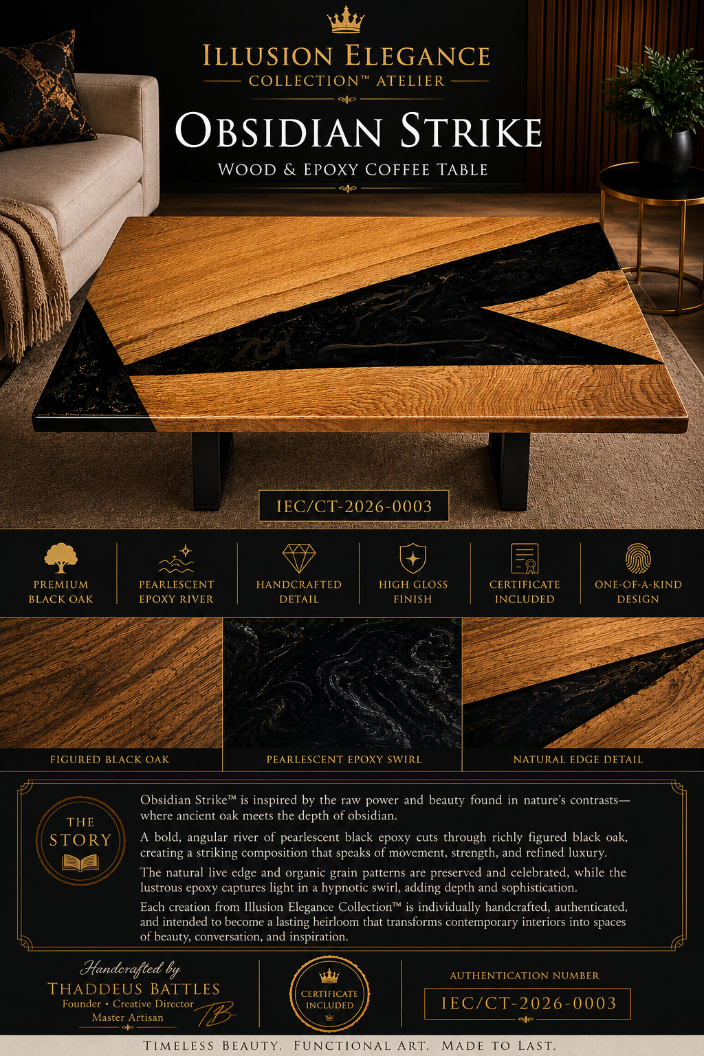 Obsidian Strike Coffee Table IEC/CT-2026-0003